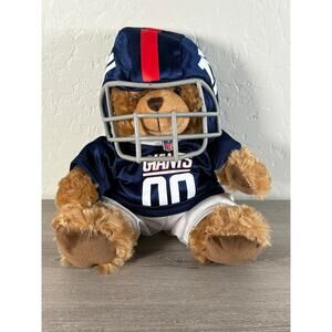 New York Giants Stuffed Plush Bear Animal- Uniform/ Helmet-‎ EUC
